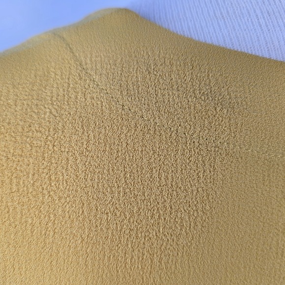 Catherine Malandrino Gold Yellow Blouse Short Sleeve Round Neck Top Size Large - Picture 6 of 9